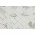 1 X 2 Calacatta Gold Marble Polished Brick Mosaic Tile-Marble Mosaic-American Tile Depot