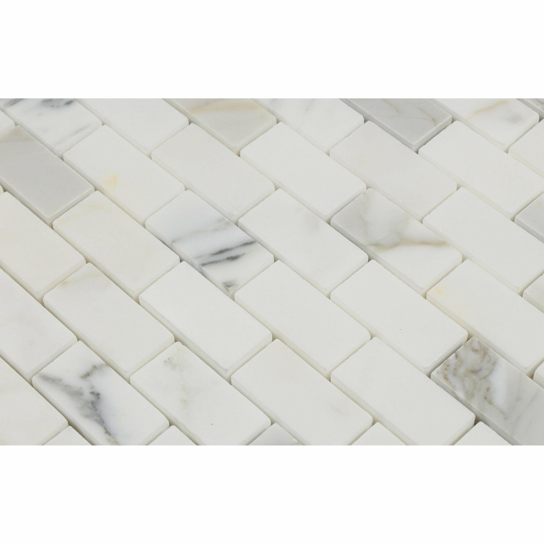 1 X 2 Calacatta Gold Marble Polished Brick Mosaic Tile-Marble Mosaic-American Tile Depot