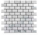 1 X 2 Carrara White Marble Polished Brick Mosaic Tile-Marble Mosaic-American Tile Depot