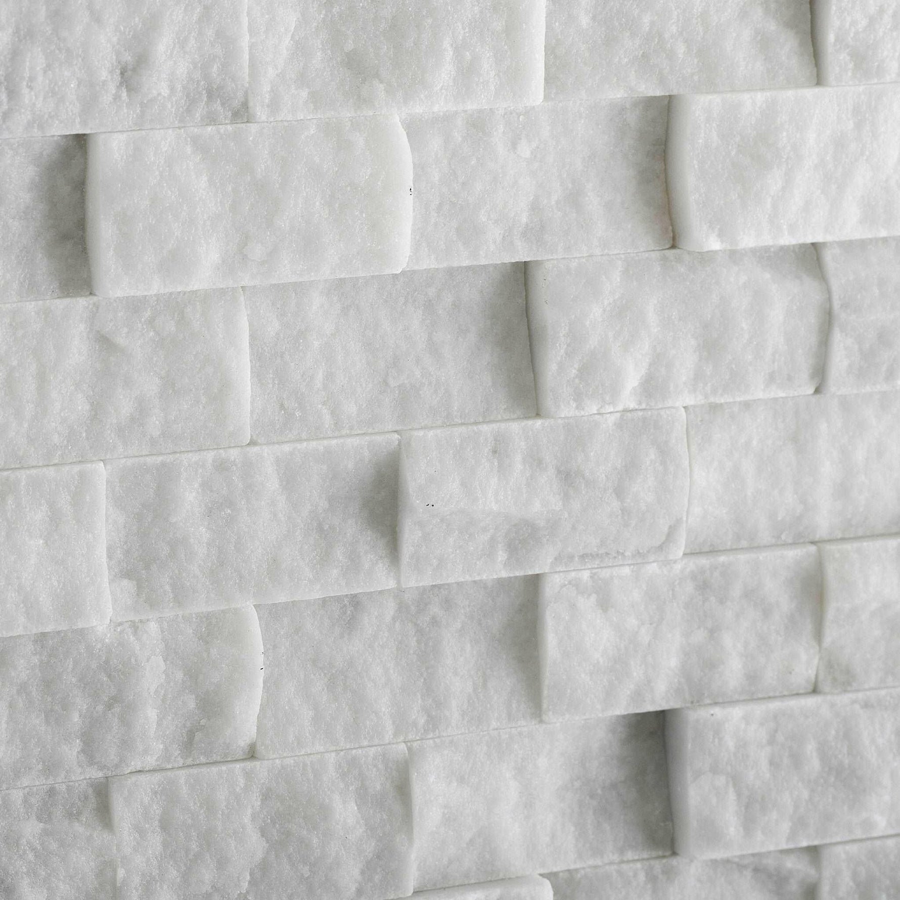 1 X 2 Carrara White Marble Split-Faced Mosaic Tile-Marble Mosaic-American Tile Depot