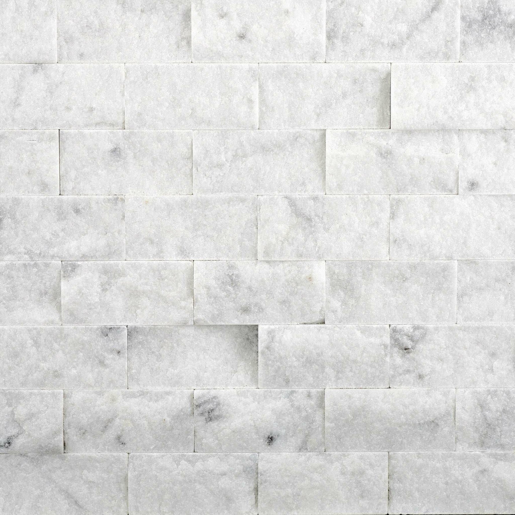 1 X 2 Carrara White Marble Split-Faced Mosaic Tile-Marble Mosaic-American Tile Depot