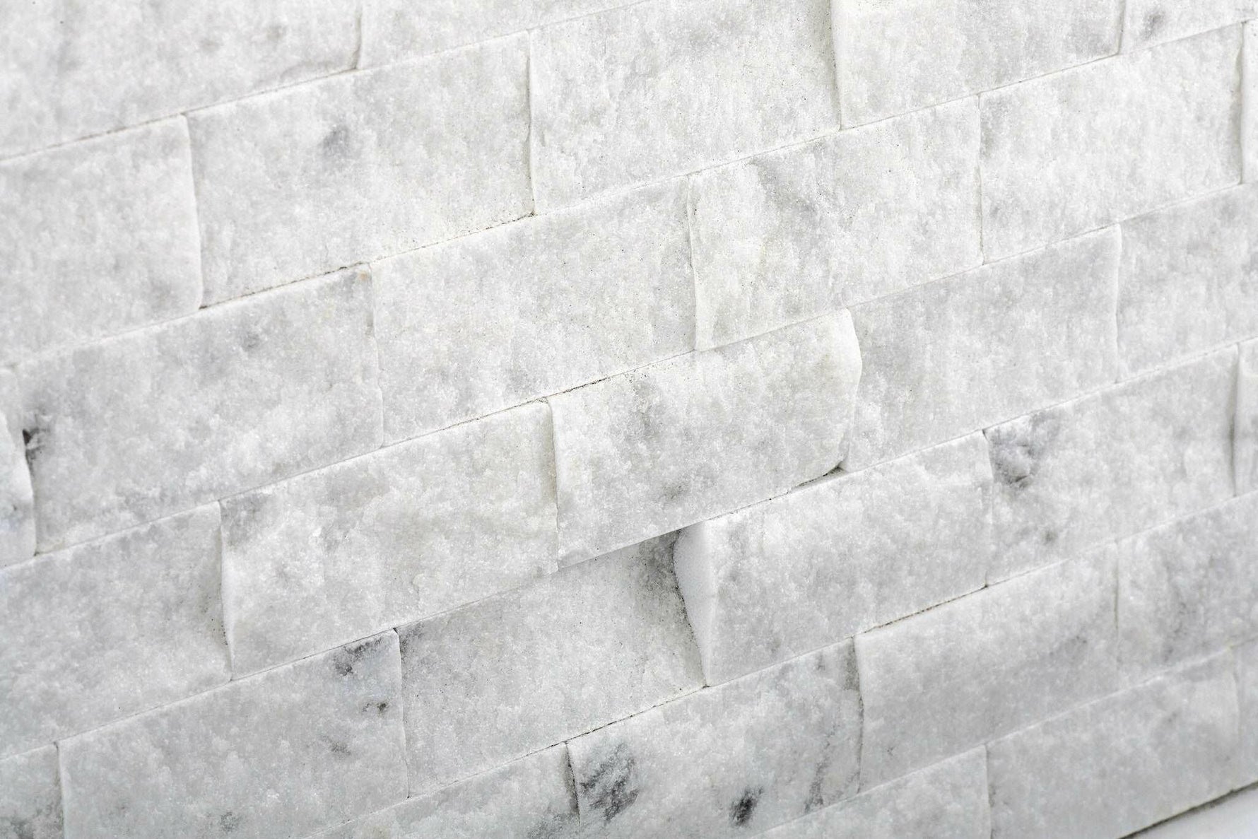 1 X 2 Carrara White Marble Split-Faced Mosaic Tile-Marble Mosaic-American Tile Depot