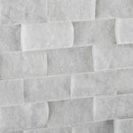 1 X 2 Carrara White Marble Split-Faced Mosaic Tile-Marble Mosaic-American Tile Depot