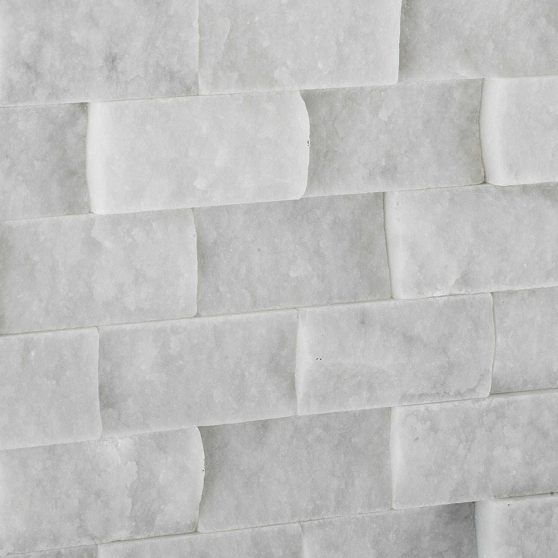 1 X 2 Carrara White Marble Split-Faced Mosaic Tile-Marble Mosaic-American Tile Depot