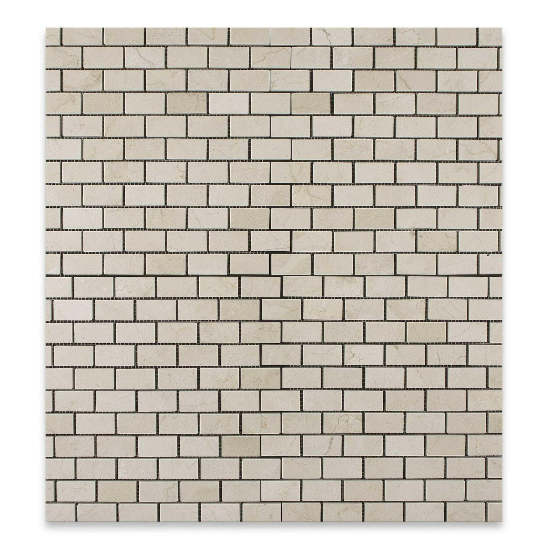 1 X 2 Crema Marfil Marble Polished Brick Mosaic Tile-Marble Mosaic-American Tile Depot