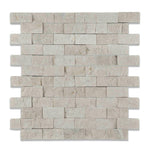 1 X 2 Crema Marfil Marble Split-Faced Mosaic Tile-Marble Mosaic-American Tile Depot