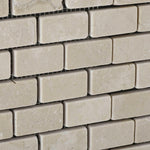 1 X 2 Crema Marfil Marble Tumbled Brick Mosaic Tile-Marble Mosaic-American Tile Depot