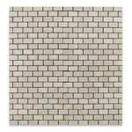 1 X 2 Crema Marfil Marble Tumbled Brick Mosaic Tile-Marble Mosaic-American Tile Depot