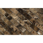 1 X 2 Emperador Dark Marble Polished Brick Mosaic Tile-Marble Mosaic-American Tile Depot