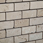 1 X 2 Ivory Travertine Tumbled Brick Mosaic Tile-Travertine Mosaic-American Tile Depot