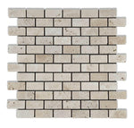 1 X 2 Ivory Travertine Tumbled Brick Mosaic Tile-Travertine Mosaic-American Tile Depot