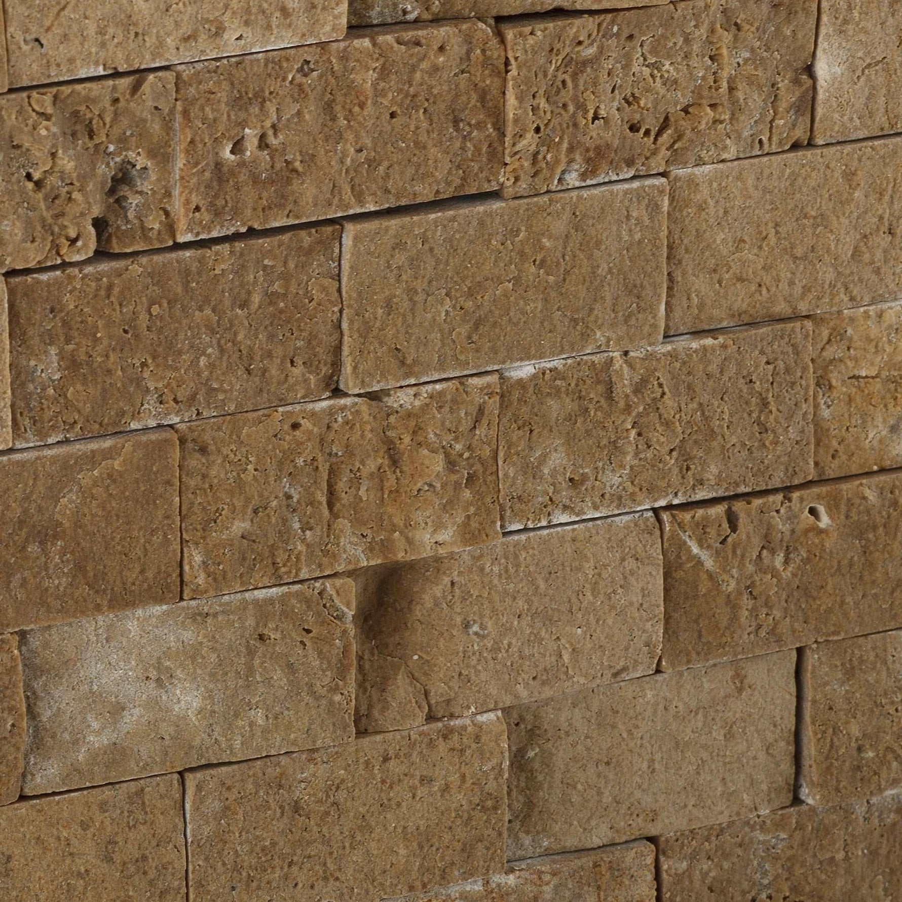 1 X 2 Noce Travertine Split-Faced Brick Mosaic Tile-Travertine Mosaic-American Tile Depot