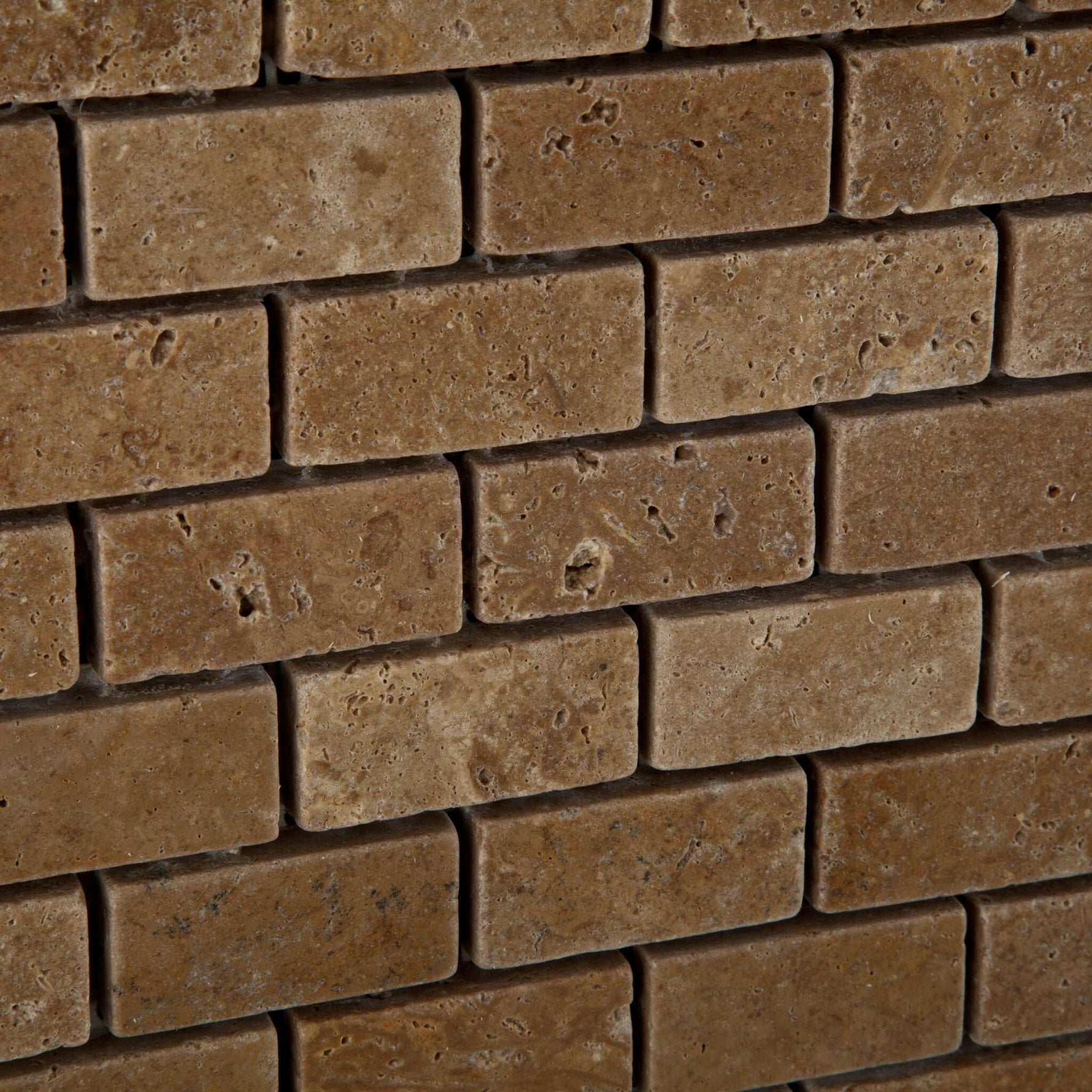 1 X 2 Noce Travertine Tumbled Brick Mosaic Tile-Travertine Mosaic-American Tile Depot