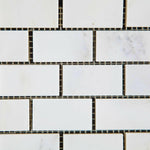 1 X 2 Oriental White / Asian Statuary Marble Polished Brick Mosaic Tile-Marble Mosaic-American Tile Depot