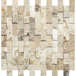 1 X 2 Philadelphia Travertine Split-Faced Brick Mosaic Tile-Travertine Mosaic-American Tile Depot