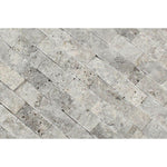 1 X 2 Silver Travertine Split-Faced Mosaic Tile-Travertine Mosaic-American Tile Depot