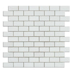 1 X 2 Thassos White Marble Honed Brick Mosaic Tile-Marble Mosaic-American Tile Depot