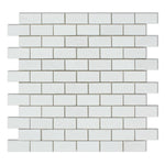 1 X 2 Thassos White Marble Honed Brick Mosaic Tile-Marble Mosaic-American Tile Depot