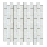 1 X 2 Thassos White Marble Honed Brick Mosaic Tile-Marble Mosaic-American Tile Depot