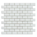 1 X 2 Thassos White Marble Polished Brick Mosaic Tile-Marble Mosaic-American Tile Depot