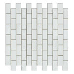 1 X 2 Thassos White Marble Polished Brick Mosaic Tile-Marble Mosaic-American Tile Depot