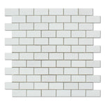 1 X 2 Thassos White Marble Polished Brick Mosaic Tile-Marble Mosaic-American Tile Depot