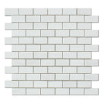 1 X 2 Thassos White Marble Polished Brick Mosaic Tile-Marble Mosaic-American Tile Depot