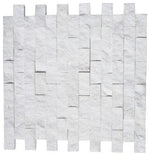 1 X 2 Thassos White Marble Split-Faced Mosaic Tile-Marble Mosaic-American Tile Depot