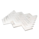 1 X 3 Calacatta Oliva Marble Honed Herringbone Mosaic Tile-Marble Mosaic-American Tile Depot