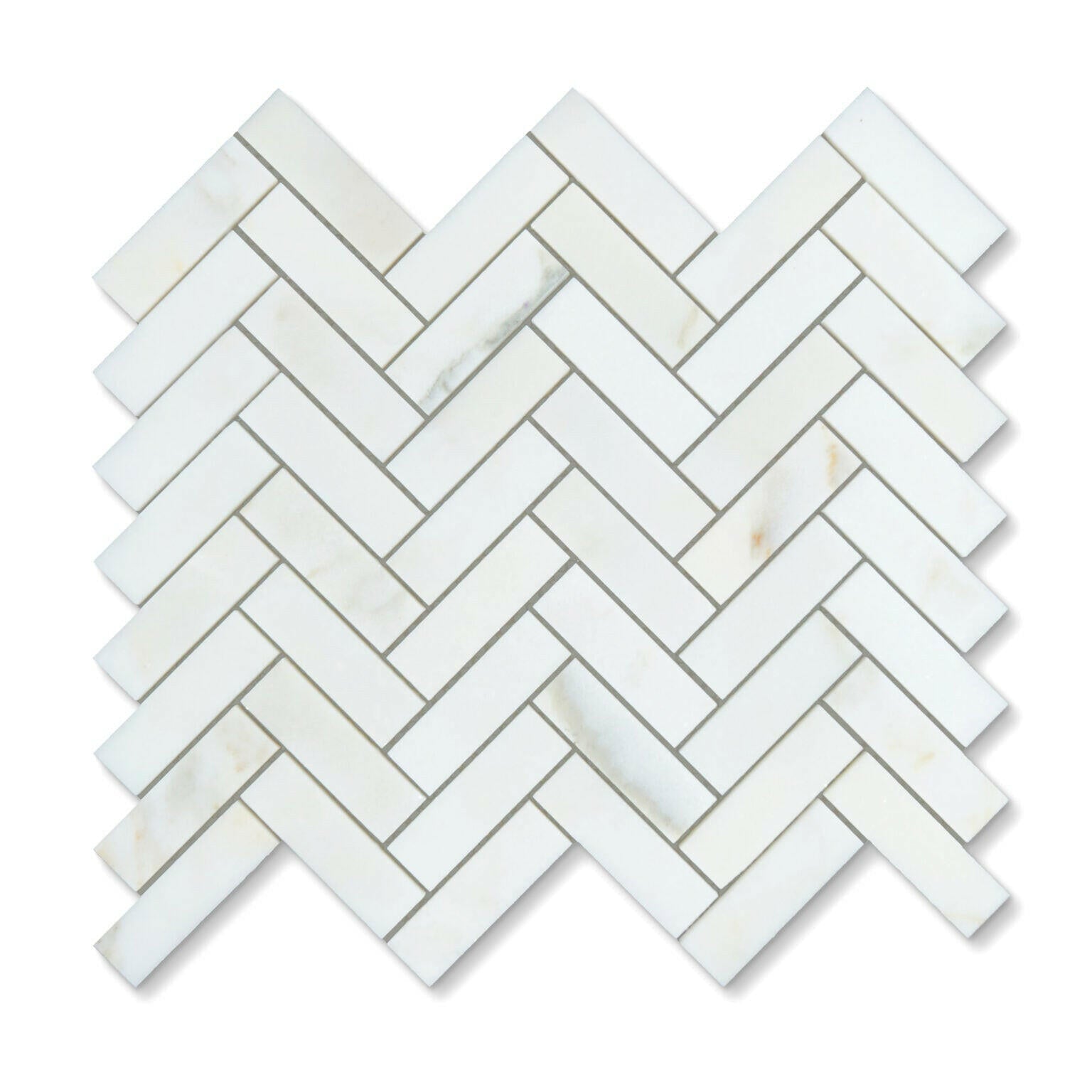 1 X 3 Calacatta Oliva Marble Honed Herringbone Mosaic Tile-Marble Mosaic-American Tile Depot