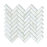 1 X 3 Calacatta Oliva Marble Polished Herringbone Mosaic Tile-Marble Mosaic-American Tile Depot