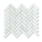 1 X 3 Calacatta Oliva Marble Polished Herringbone Mosaic Tile-Marble Mosaic-American Tile Depot