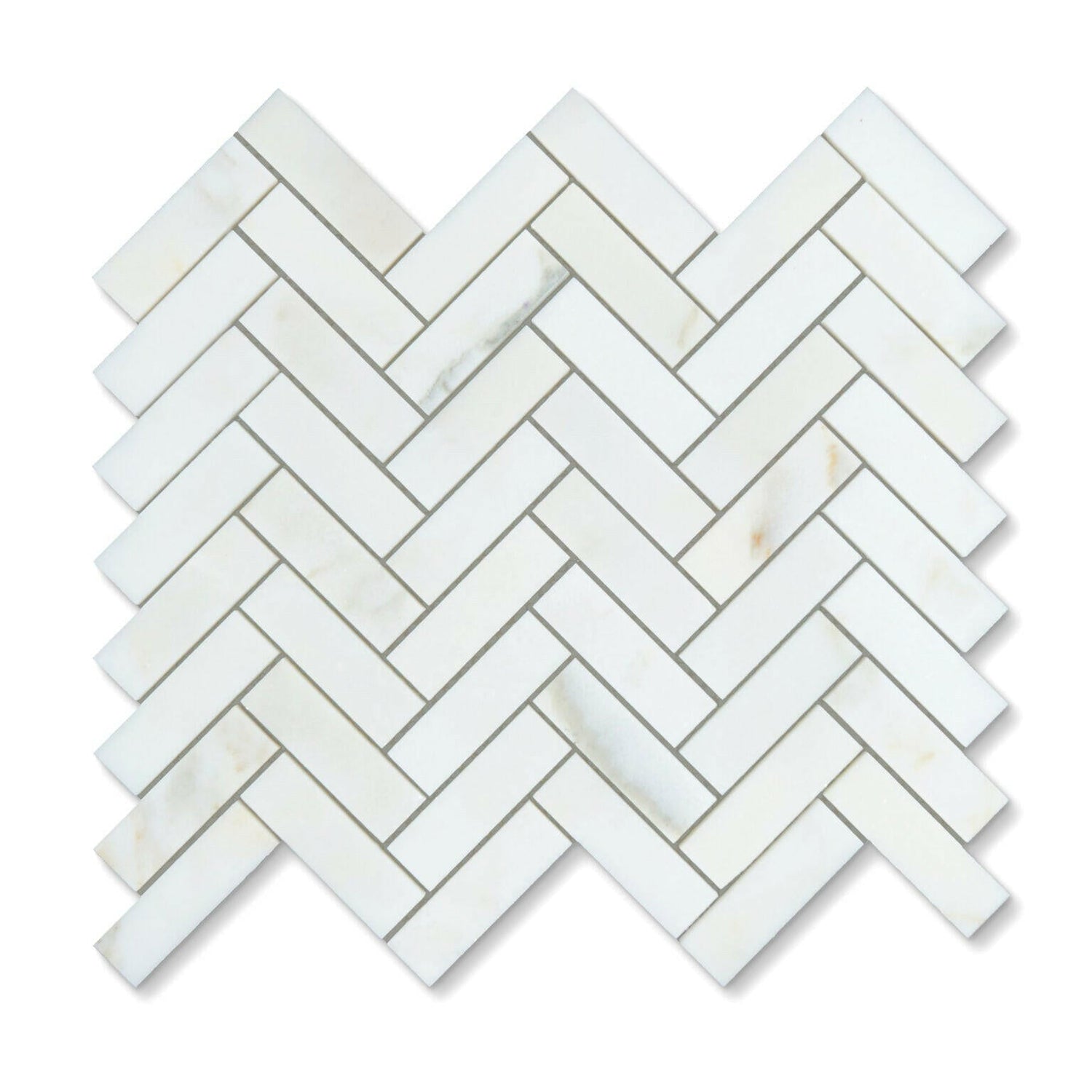 1 X 3 Calacatta Oliva Marble Polished Herringbone Mosaic Tile-Marble Mosaic-American Tile Depot