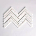 1 X 6 Bianco Dolomite Honed Herringbone Marble Mosaic Tile-Marble Mosaic-American Tile Depot