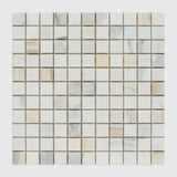 1 X 1 Calacatta Gold Marble Honed Mosaic Tile-Marble Mosaic-American Tile Depot