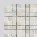 1 X 1 Calacatta Gold Marble Polished Mosaic Tile