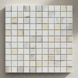 1 X 1 Calacatta Gold Marble Polished Mosaic Tile-Marble Mosaic-American Tile Depot