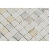 1 X 1 Calacatta Gold Marble Polished Mosaic Tile