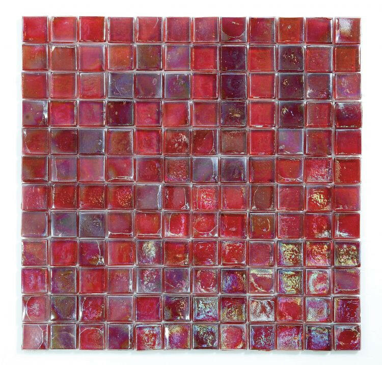 1 x 1 Aquarius Burgundy Square Glass Mosaic Tile-Glass Mosaic-American Tile Depot