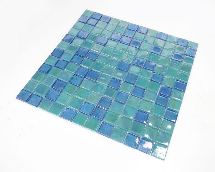 1 x 1 Aquarius Lake Square Glass Mosaic Tile-Glass Mosaic-American Tile Depot