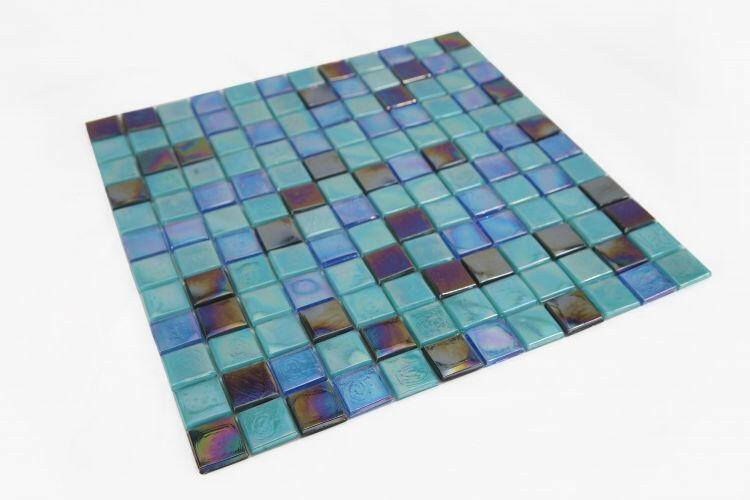 1 x 1 Aquarius Mermaid Square Glass Mosaic Tile-Glass Mosaic-American Tile Depot