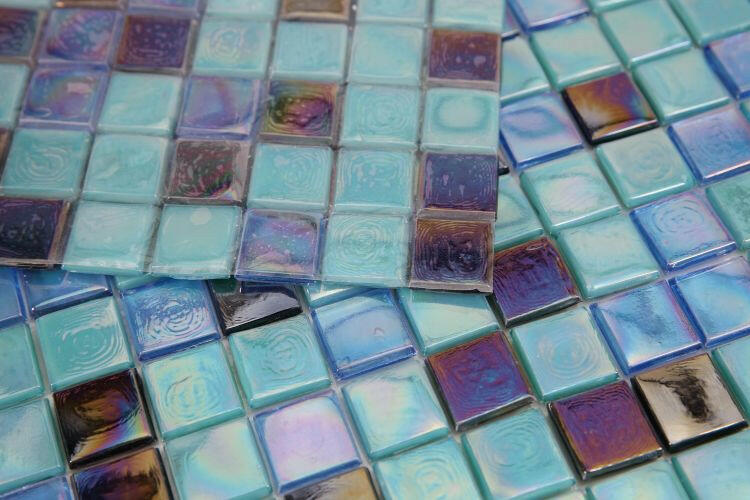 1 x 1 Aquarius Mermaid Square Glass Mosaic Tile-Glass Mosaic-American Tile Depot