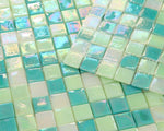 1 x 1 Aquarius Spring Square Glass Mosaic Tile-Glass Mosaic-American Tile Depot