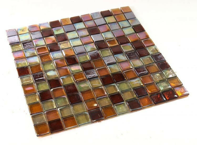 1 x 1 Aquarius Wine Square Glass Mosaic Tile-Glass Mosaic-American Tile Depot