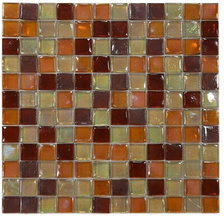 1 x 1 Aquarius Wine Square Glass Mosaic Tile-Glass Mosaic-American Tile Depot