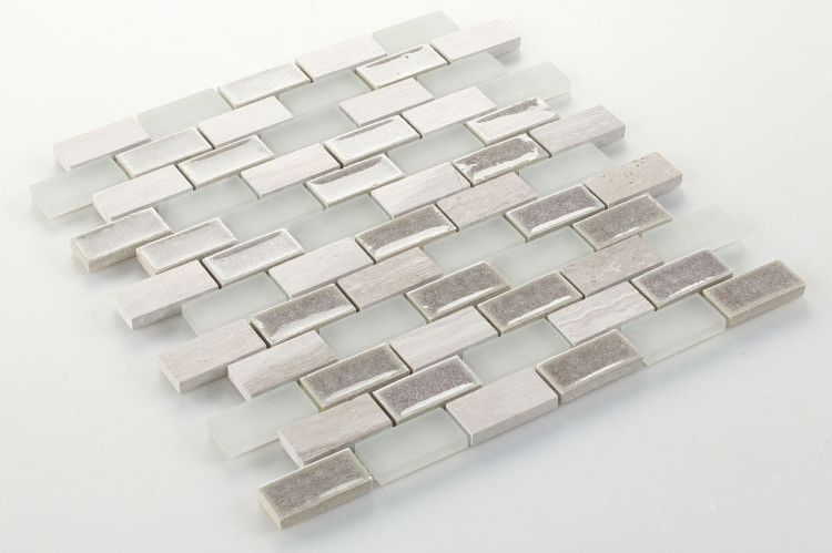 1 x 2 Garnet Brick Bride Mosaic Wall Tile-Mixed Mosaic-American Tile Depot