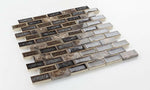 1 x 2 Garnet Brick Swiss Emperador Mosaic Wall Tile-Mixed Mosaic-American Tile Depot