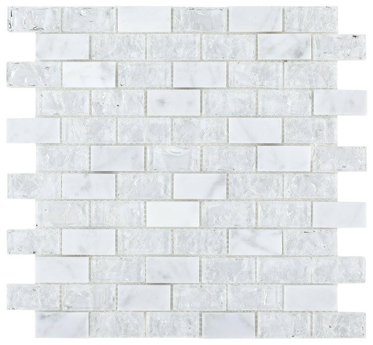 1 x 2 Iceberg Brick Mosaic Wall Tile-Mixed Mosaic-American Tile Depot