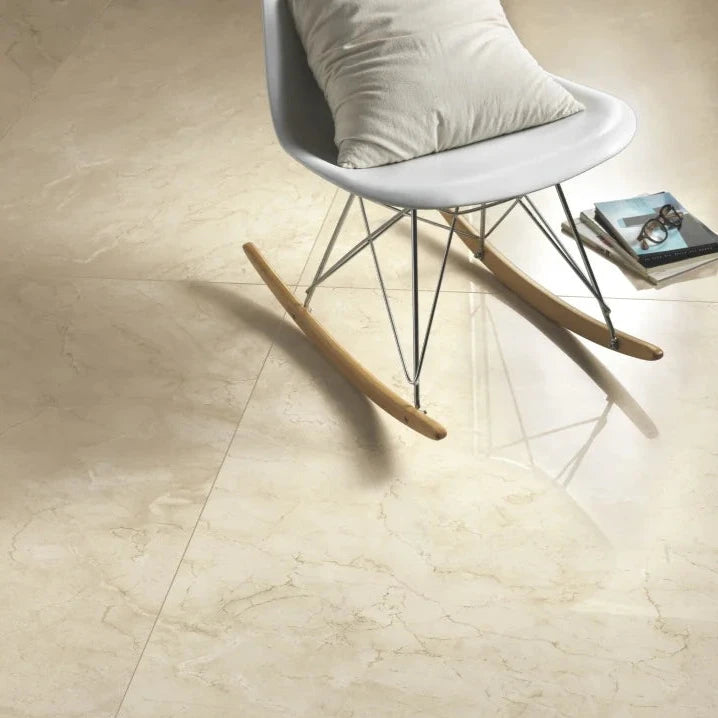 24 X 48 Prestigio Marfil Lucido Polished Marble Look Porcelain Tile