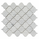 Carrara White Marble Polished Lantern Arabesque Mosaic Tile